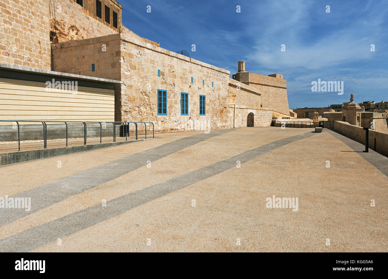 Fort Saint Angelo (Malta). Southwestern part of the fort, Ferramolino's Cavalier Stock Photo