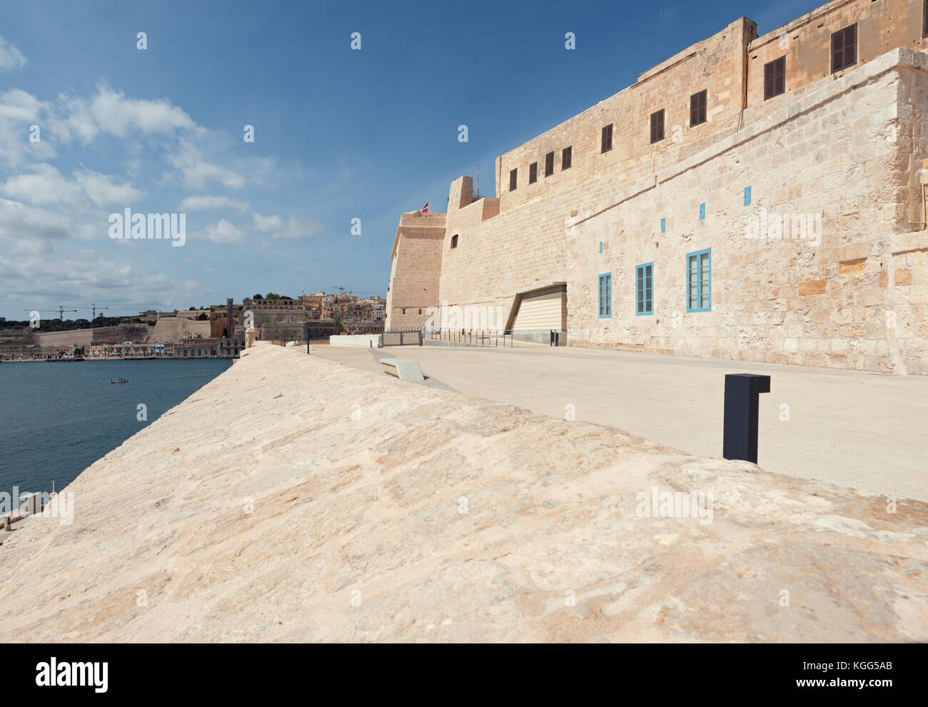 Fort Saint Angelo (Malta). Western part of the fort Stock Photo