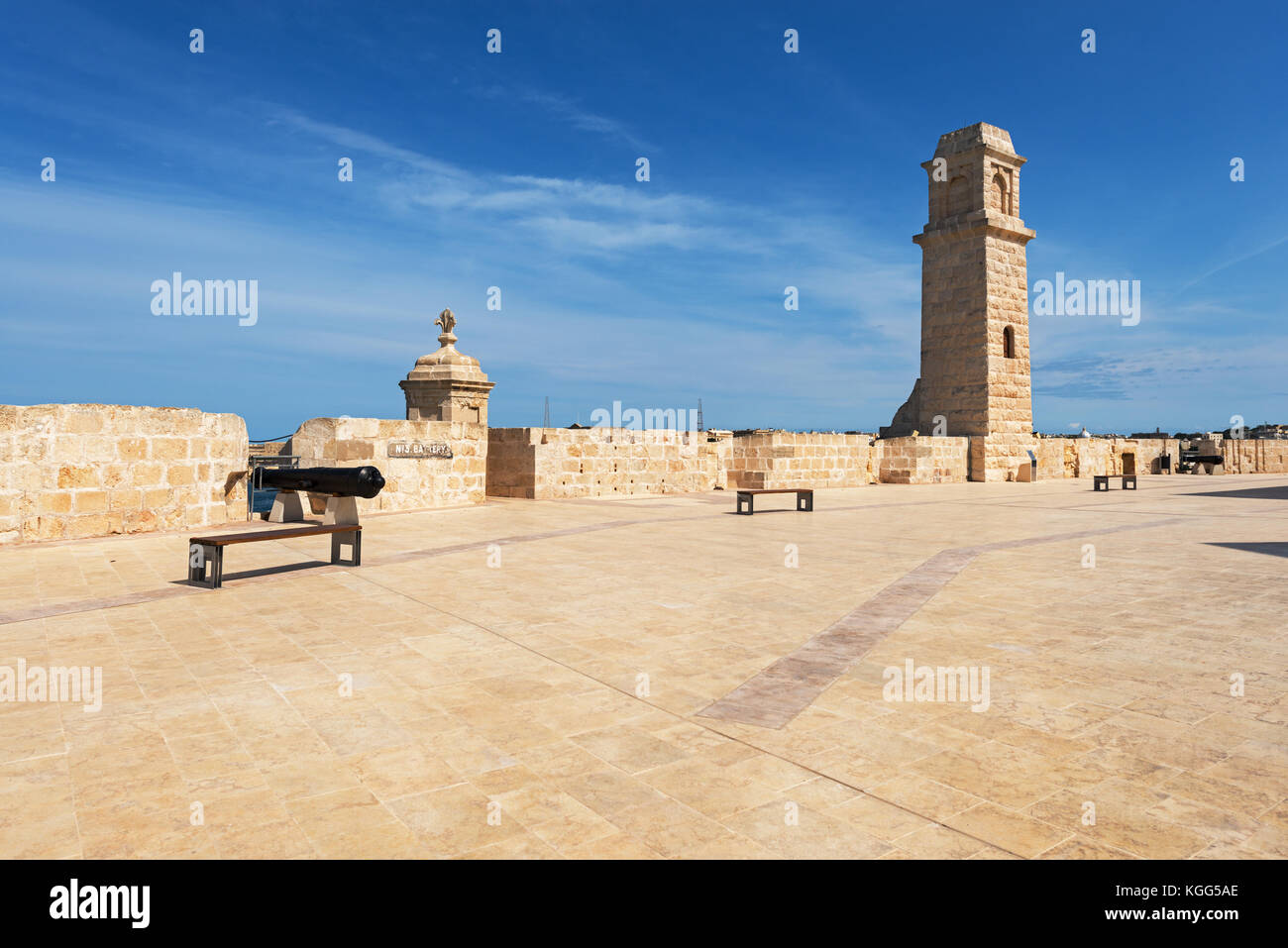 Fort Saint Angelo (Malta). Level 2 in the northeastern part of the fort Stock Photo