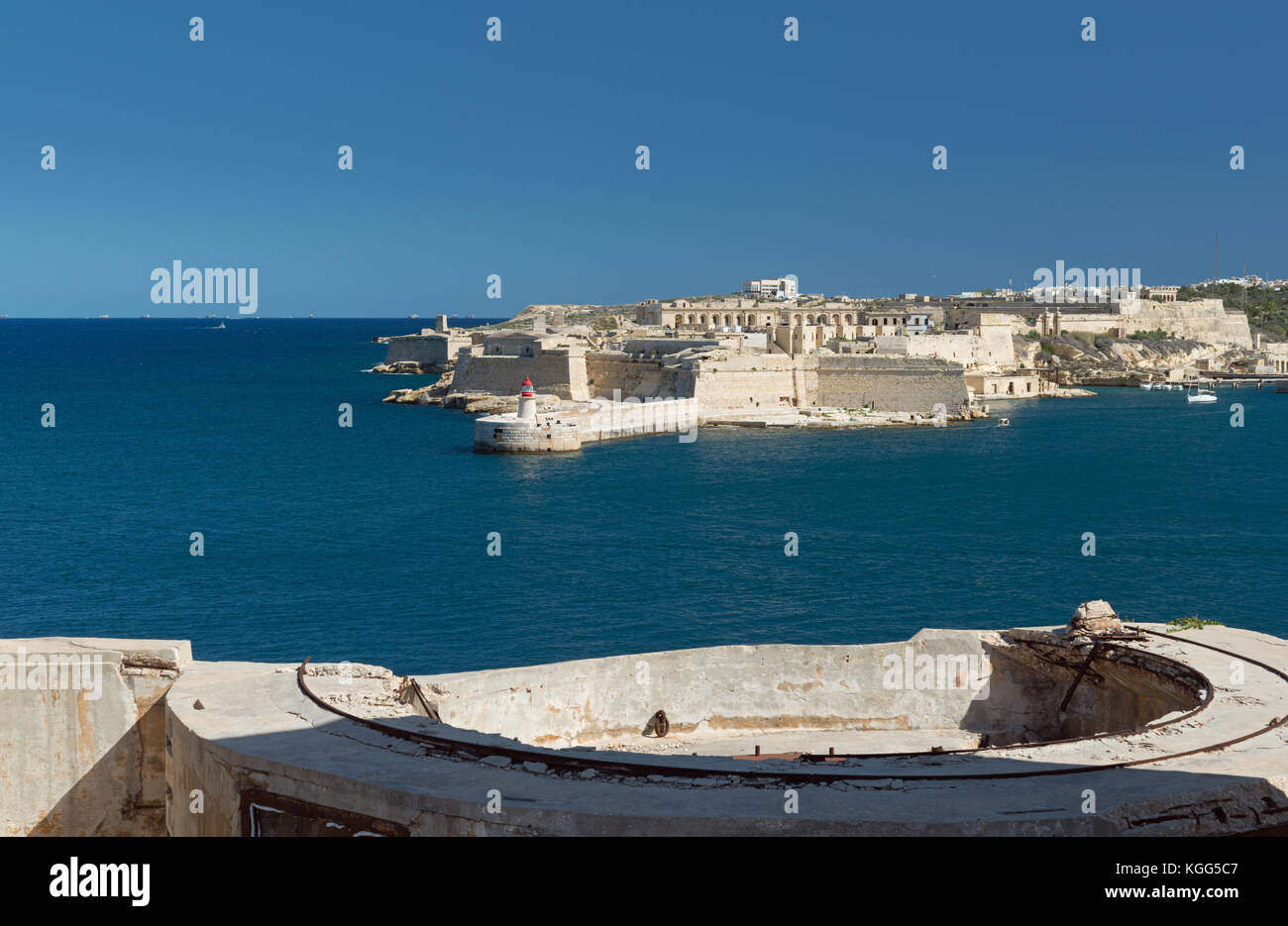 Fort Ricasoli (Malta), entrance to the Grand Harbour Stock Photo