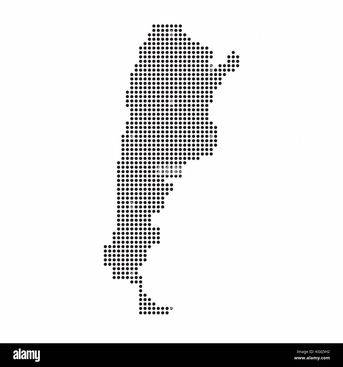 Argentina country map made from abstract halftone dot pattern Stock Vector