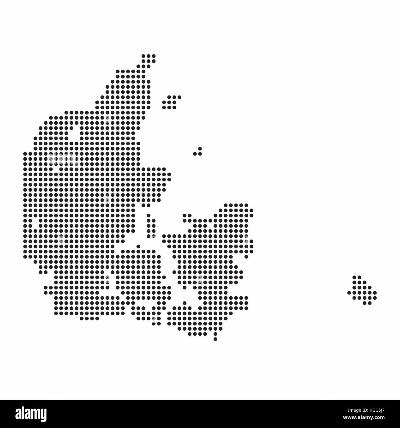 Denmark country map made from abstract halftone dot pattern Stock Vector