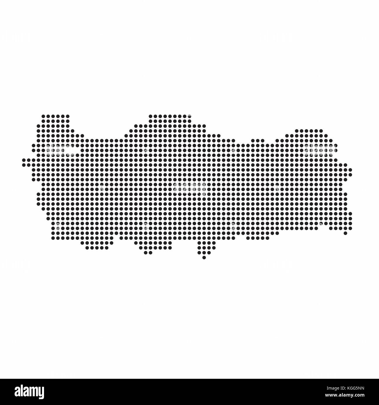 Turkey country map made from abstract halftone dot pattern Stock Vector