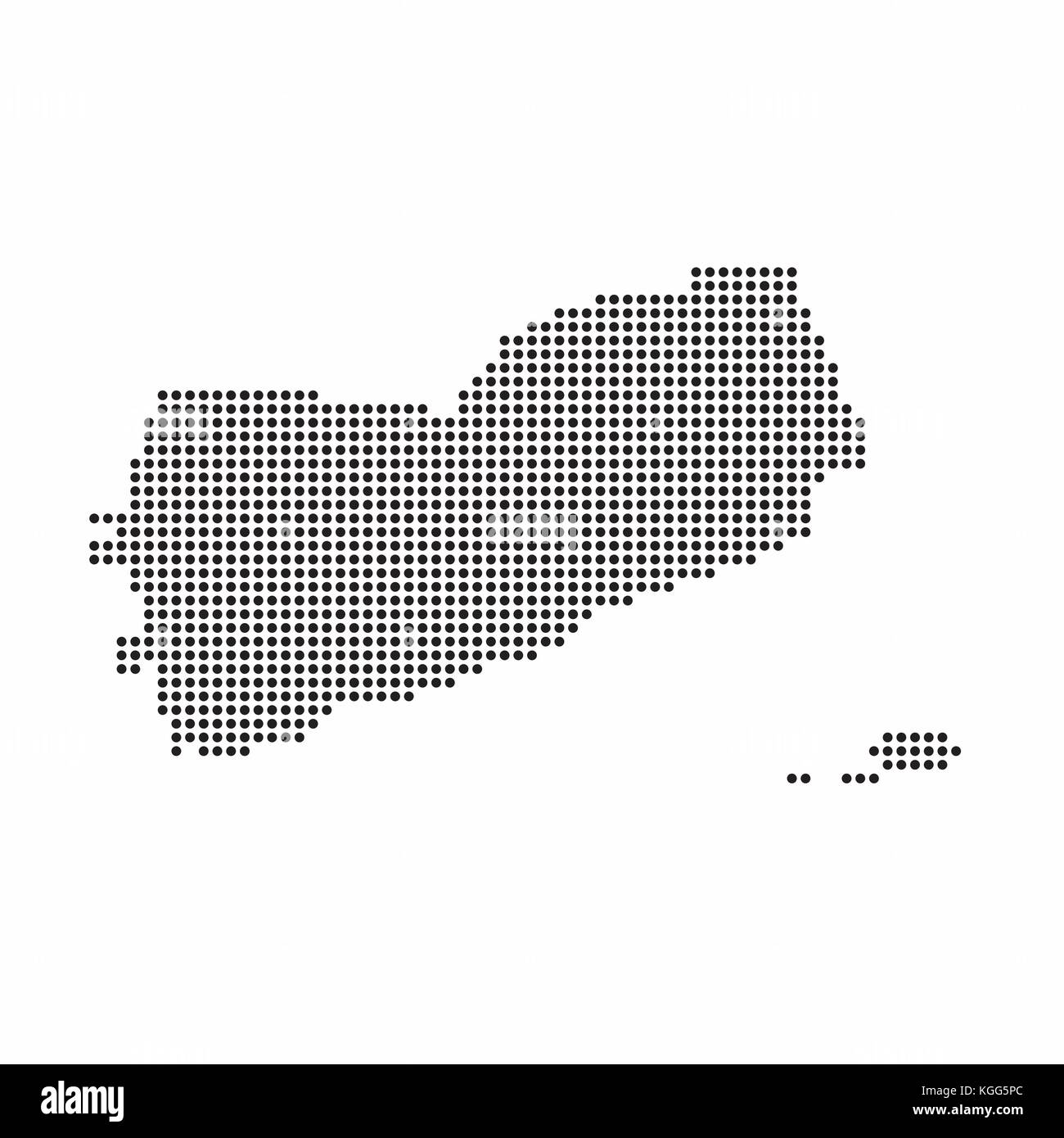 Yemen country map made from abstract halftone dot pattern Stock Vector