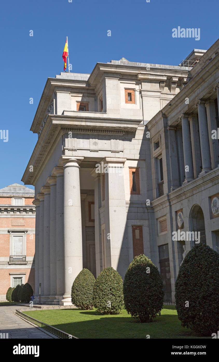 Classical architecture porch and portico, Museo del Prado, museum art gallery, Madrid, Spain Stock Photo