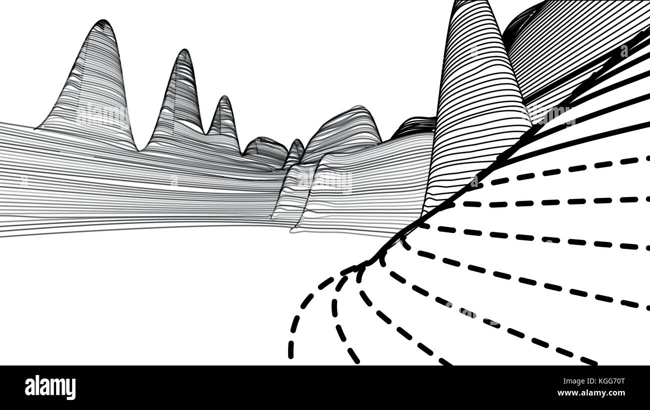 Topographical map of the locality, vector illustration Stock Vector