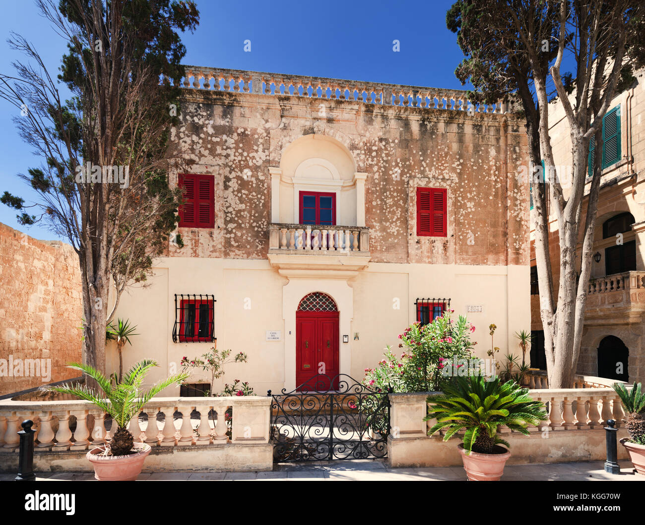 Building (Casa del Tesoriere in Mdina, Malta) Stock Photo
