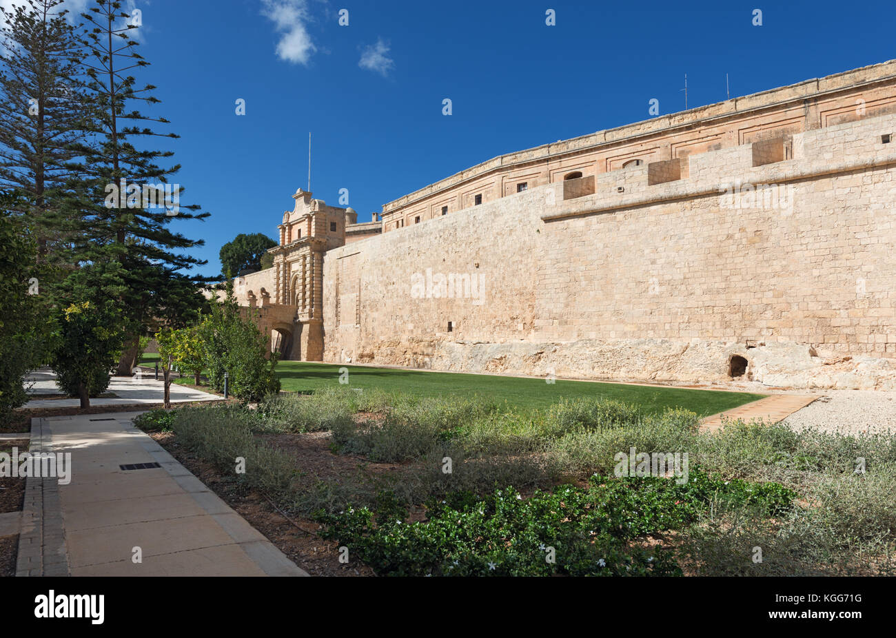 Wall of Mdina city (Malta) Stock Photo