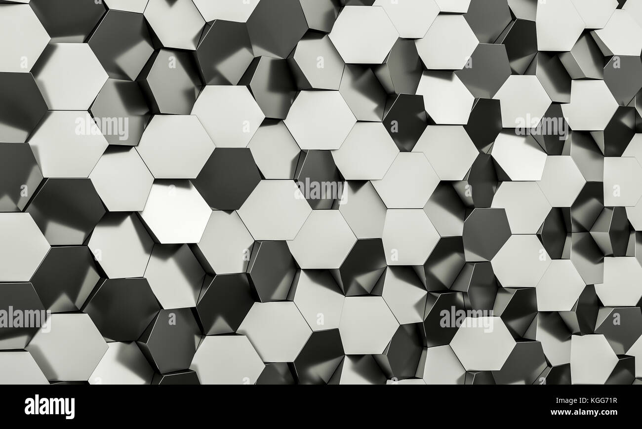 hexagon geometric background 3d rendering image Stock Photo - Alamy