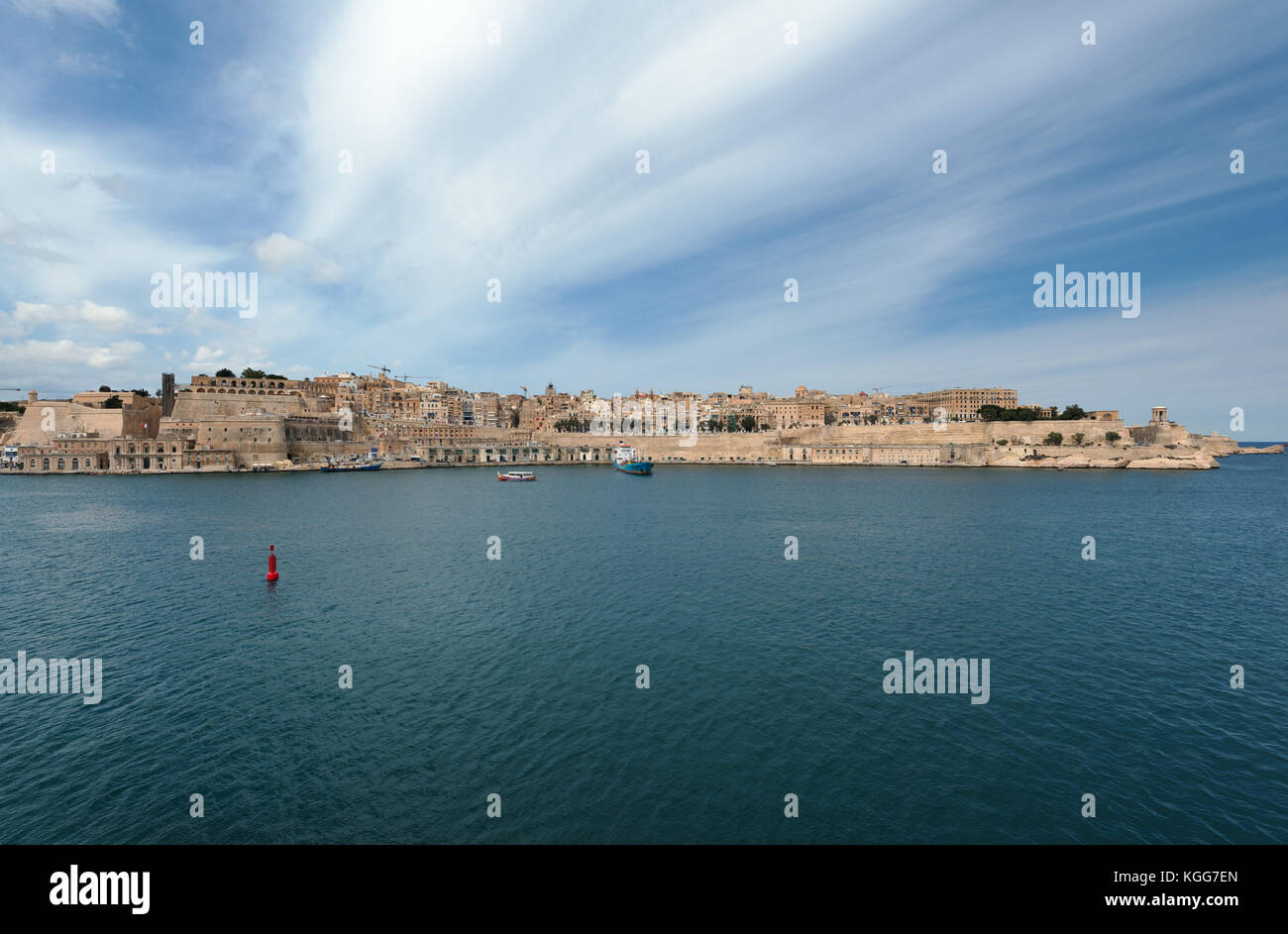 Valletta (Malta). View from Saint Angelo Stock Photo
