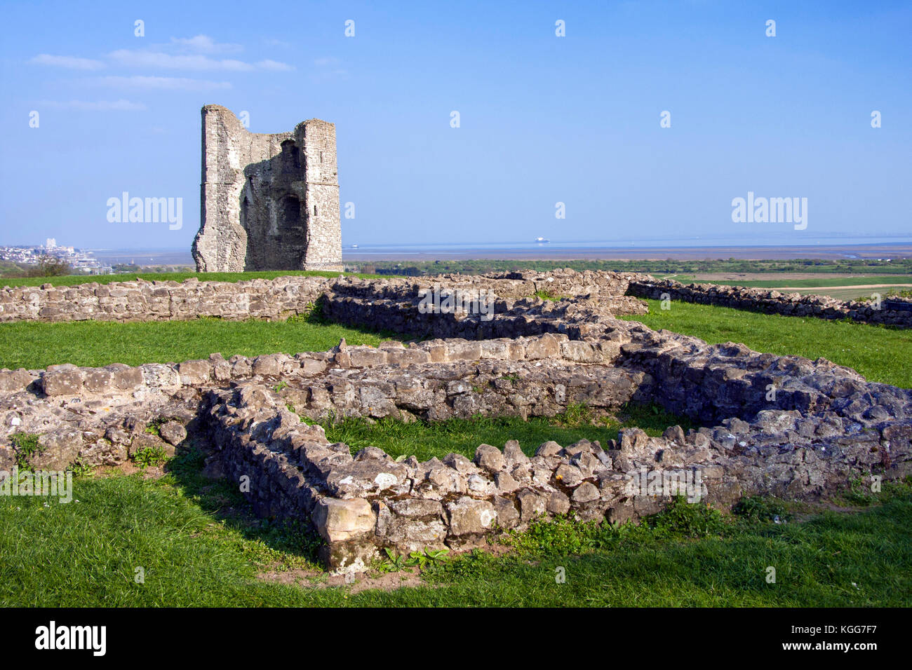 Hadleigh Castle overlooking River Thames Essex Stock Photo Alamy
