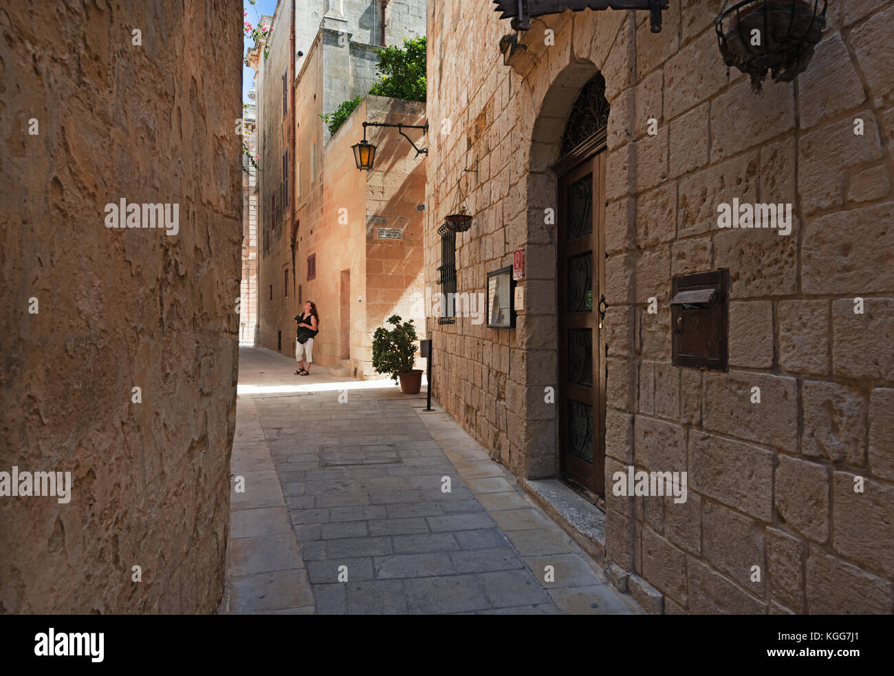 Inessa on a street in Mdina (Malta) Stock Photo