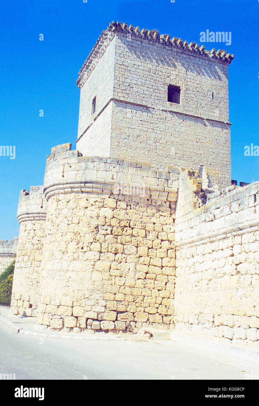 Castle. Portillo, Valladolid province, Castilla Leon, Spain. Stock Photo