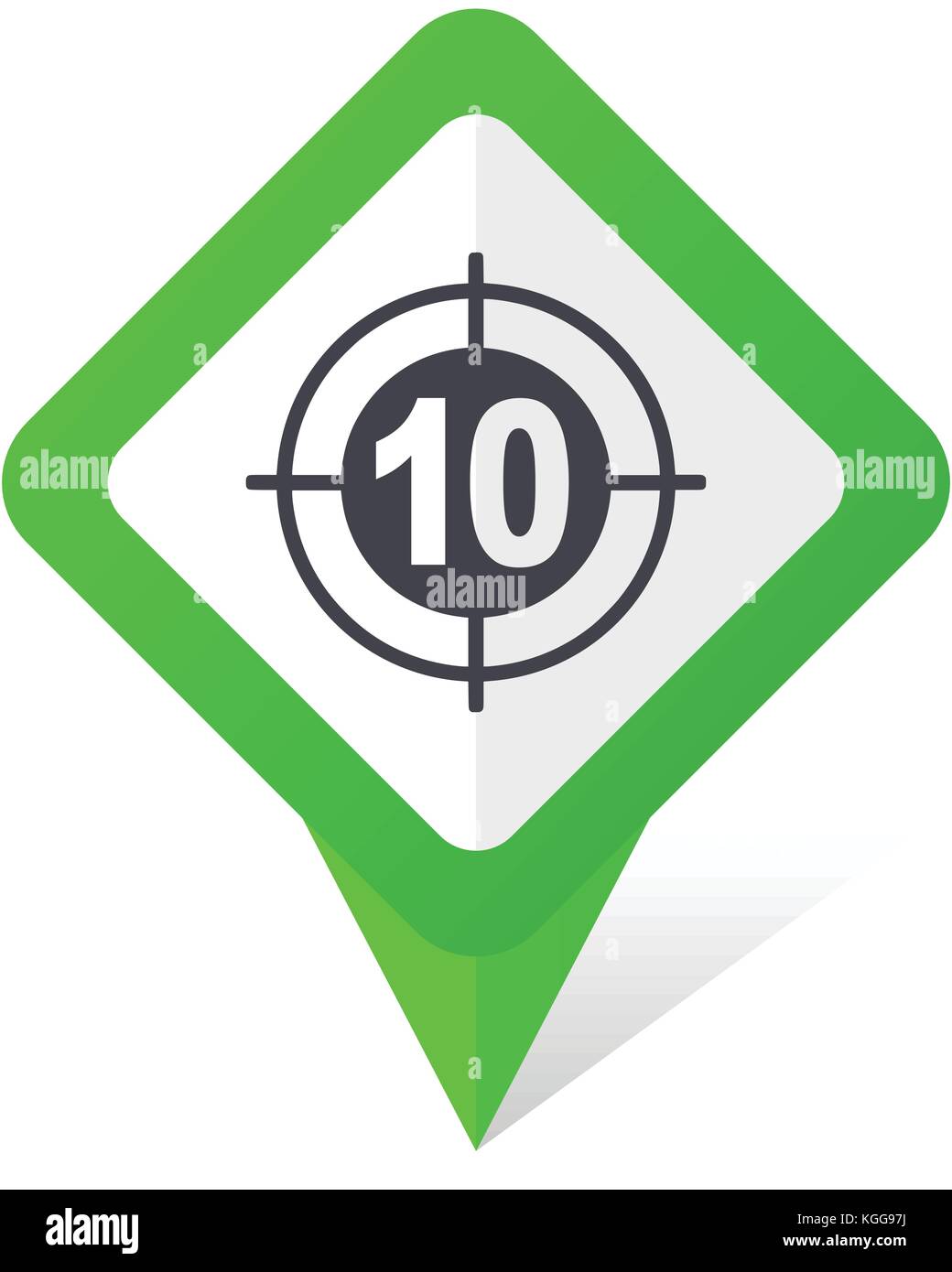 Target green square pointer web and mobile phone vector icon in eps 10 ...