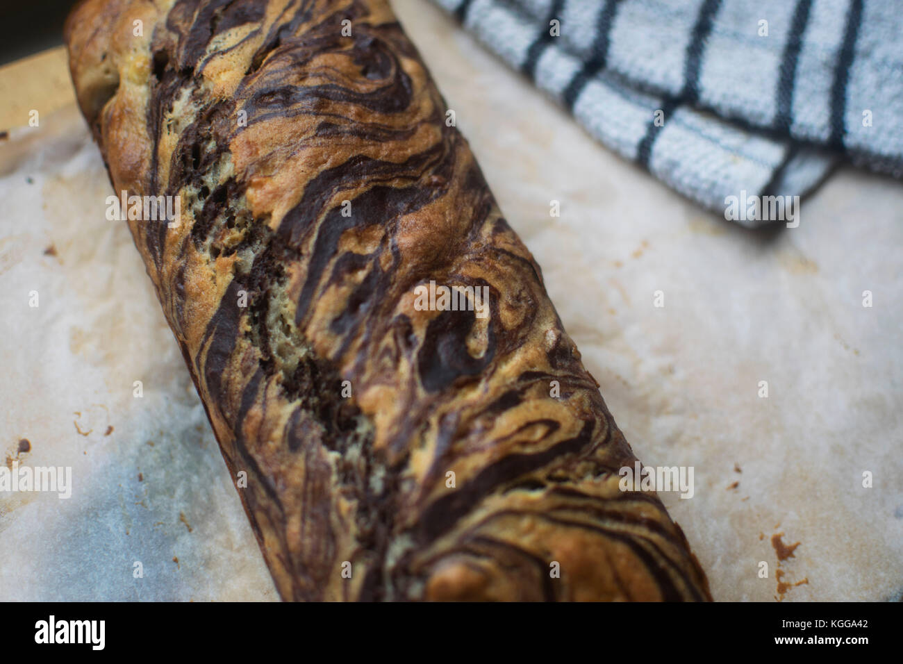 Marbled, vegan banana bread. Harriet Baggley : November 2017 Stock Photo