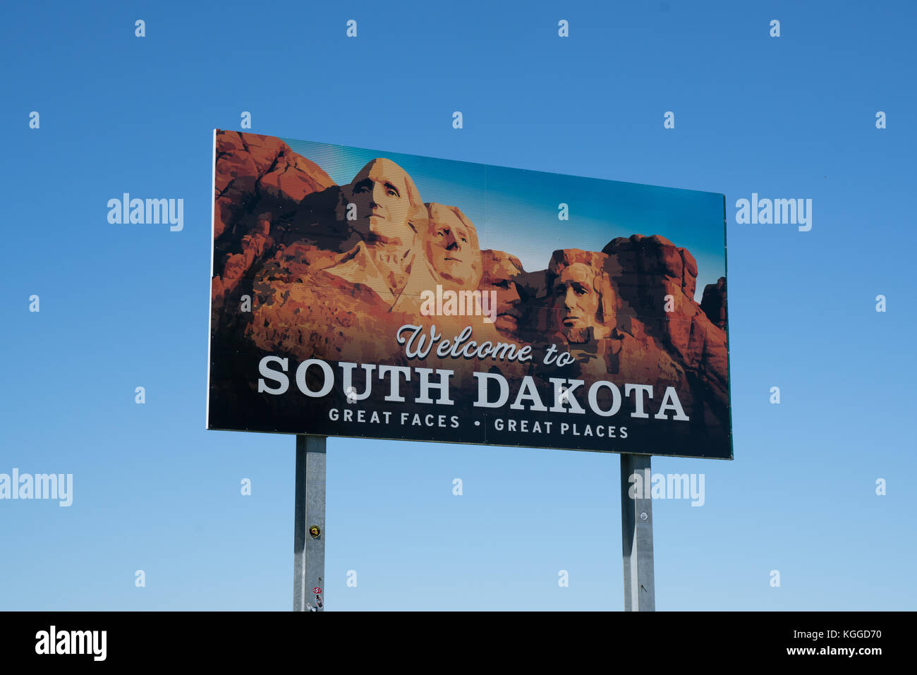 SOUTH DAKOTA - SEPTEMBER 19: Welcome to South Dakota sign along state border Stock Photo
