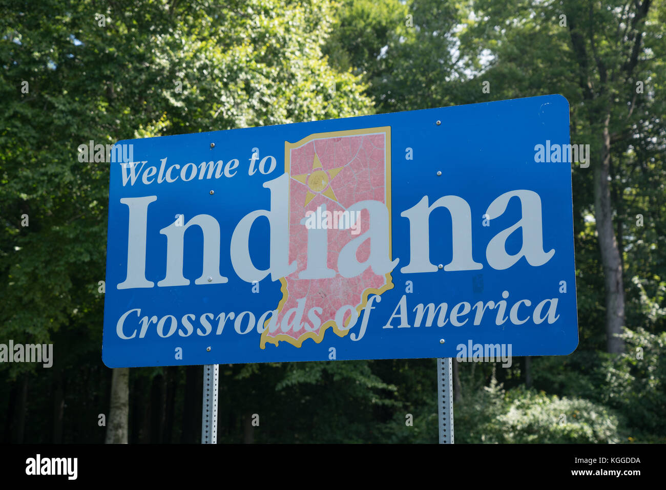 to Indiana sign Stock Photo Alamy