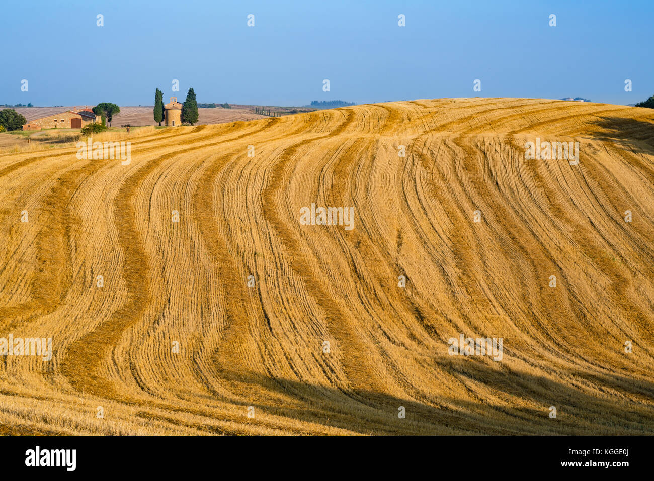 Capella di Vitaleta or Vitaleta Chapel in Tuscany, Italy Stock Photo