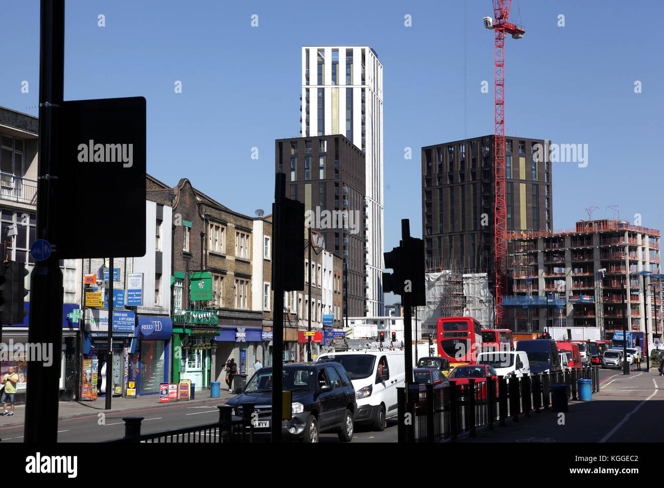 Lewisham town centre showing redevelopment in 2017. Lewisham is the ...