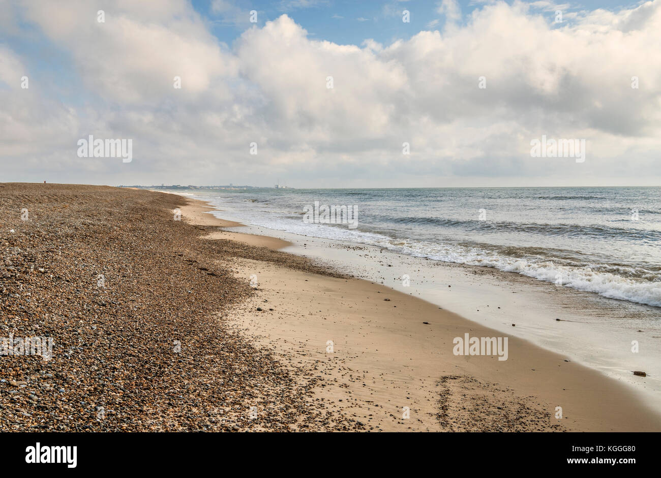 Stormy Coastal seascape near Kessingland in East Anglia, England Stock Photo