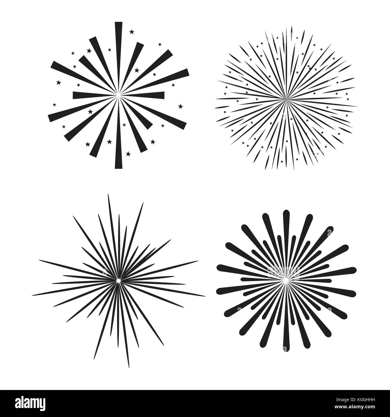 sunburst decorative set icons vector illustration design Stock Vector ...