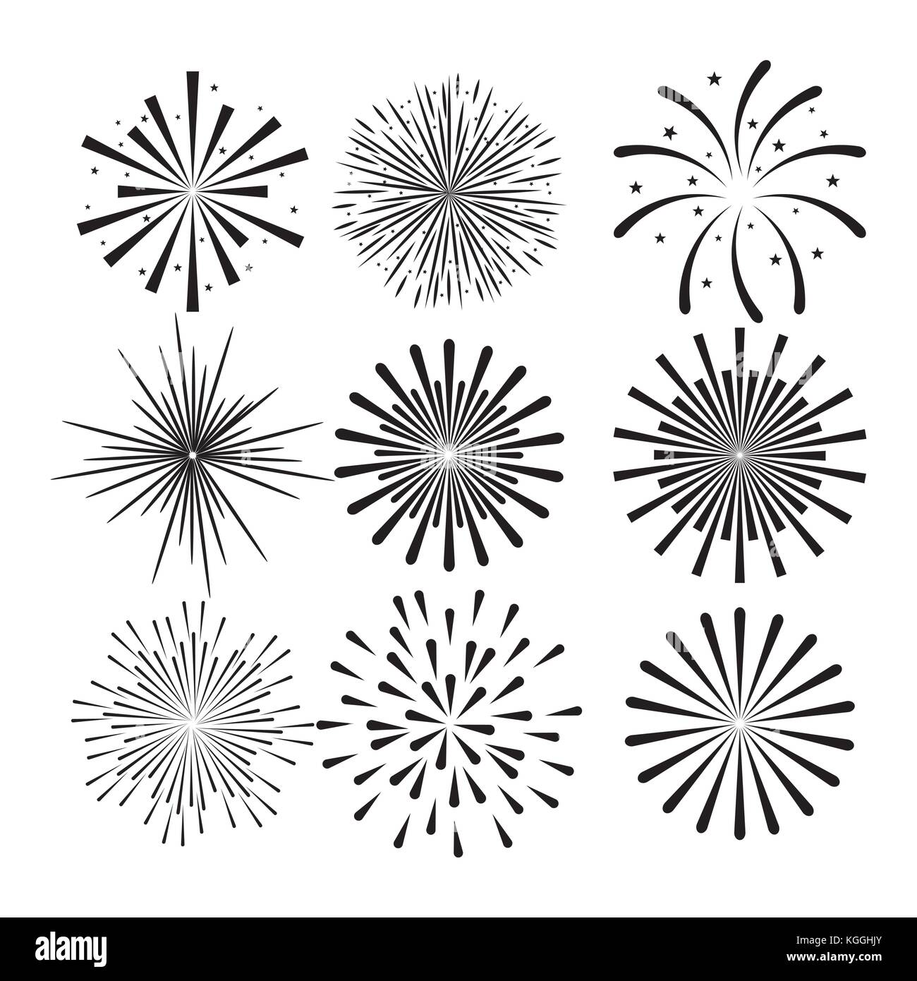 sunburst decorative set icons vector illustration design Stock Vector ...