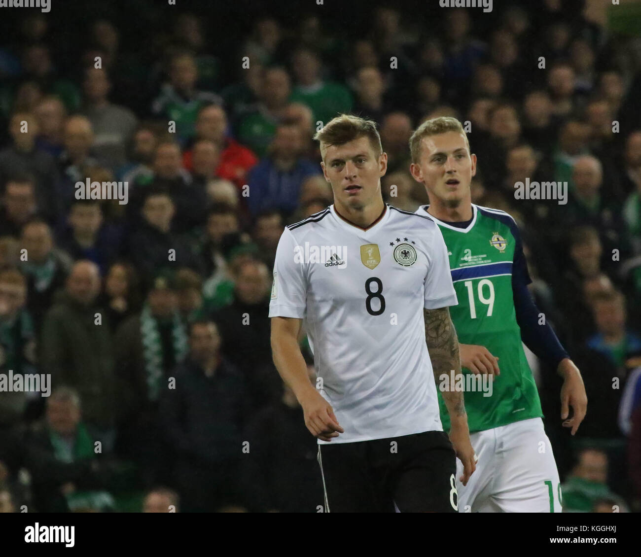 Germany's Toni Kroos (8) in action against Northern Ireland at Windsor Park in Belfast 05 October 2017. Stock Photo