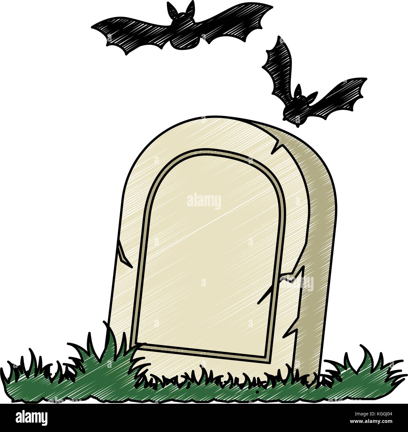 grave of dead with vampires flying vector illustration design Stock ...
