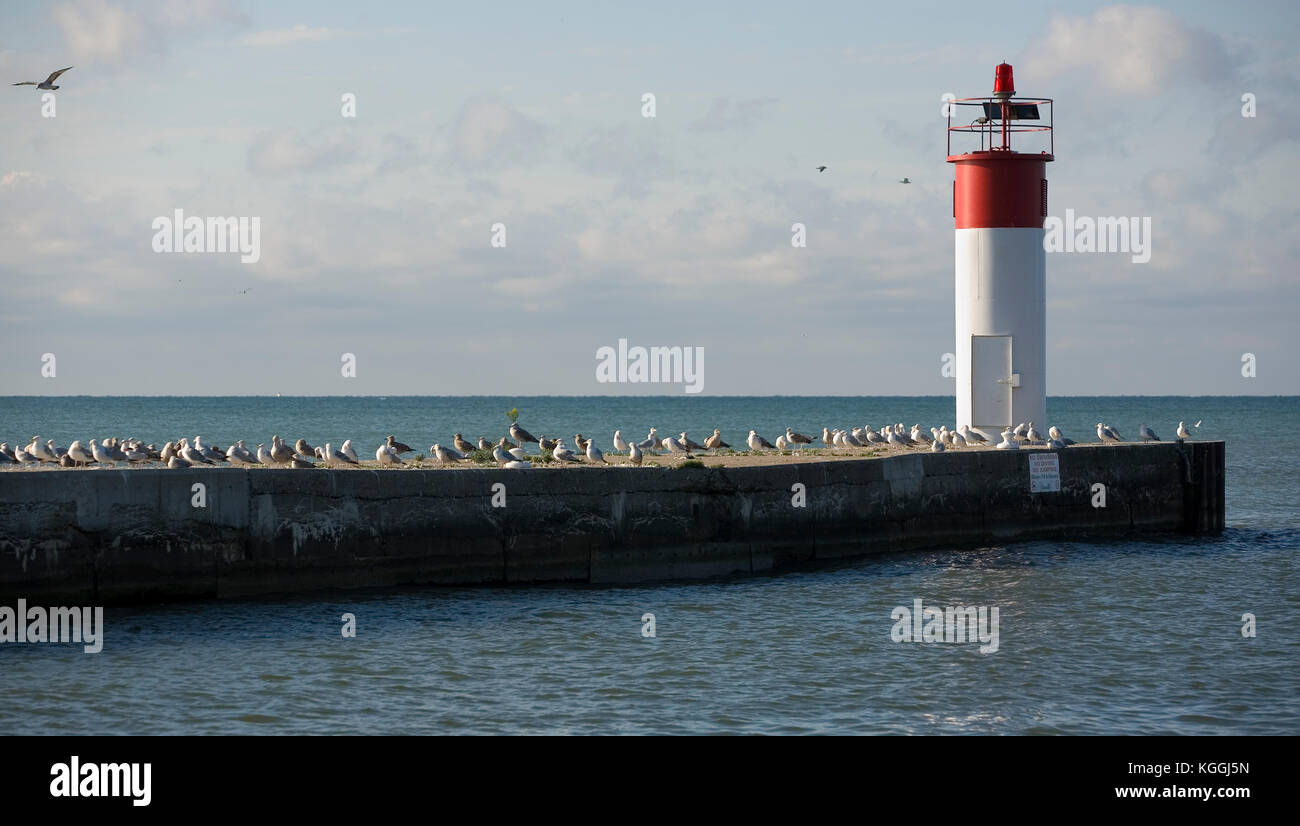 Ontario, South, Port Dover, Lighthouse, pier, Erie, lake, Stock Photo