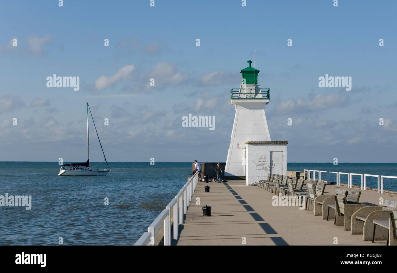 Ontario, South, Port Dover, Lighthouse, pier, Erie, lake, Stock Photo