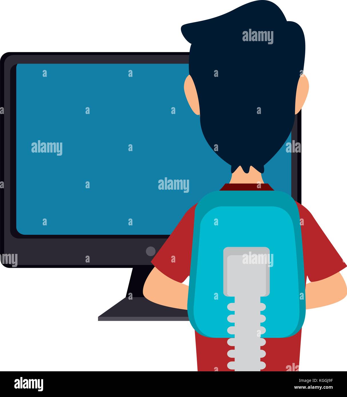 User Using Computer Vector Image desktop computer with user vector illustration design Stock Vector ...