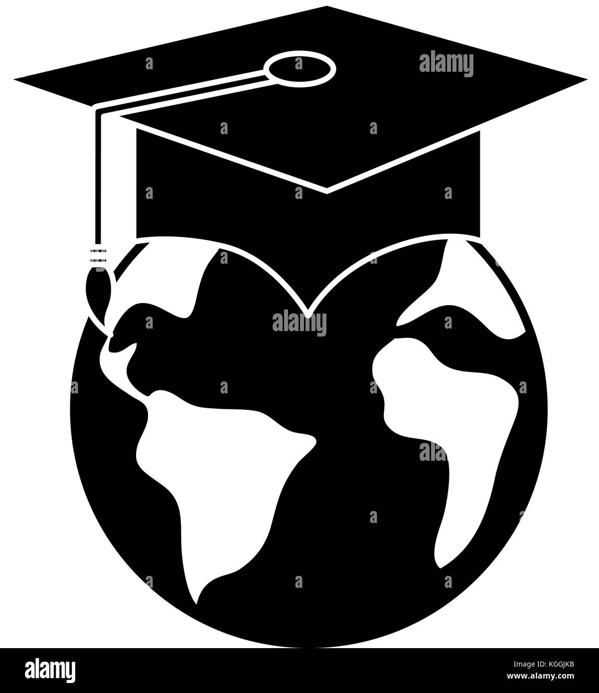 world planet with hat graduation vector illustration design Stock ...