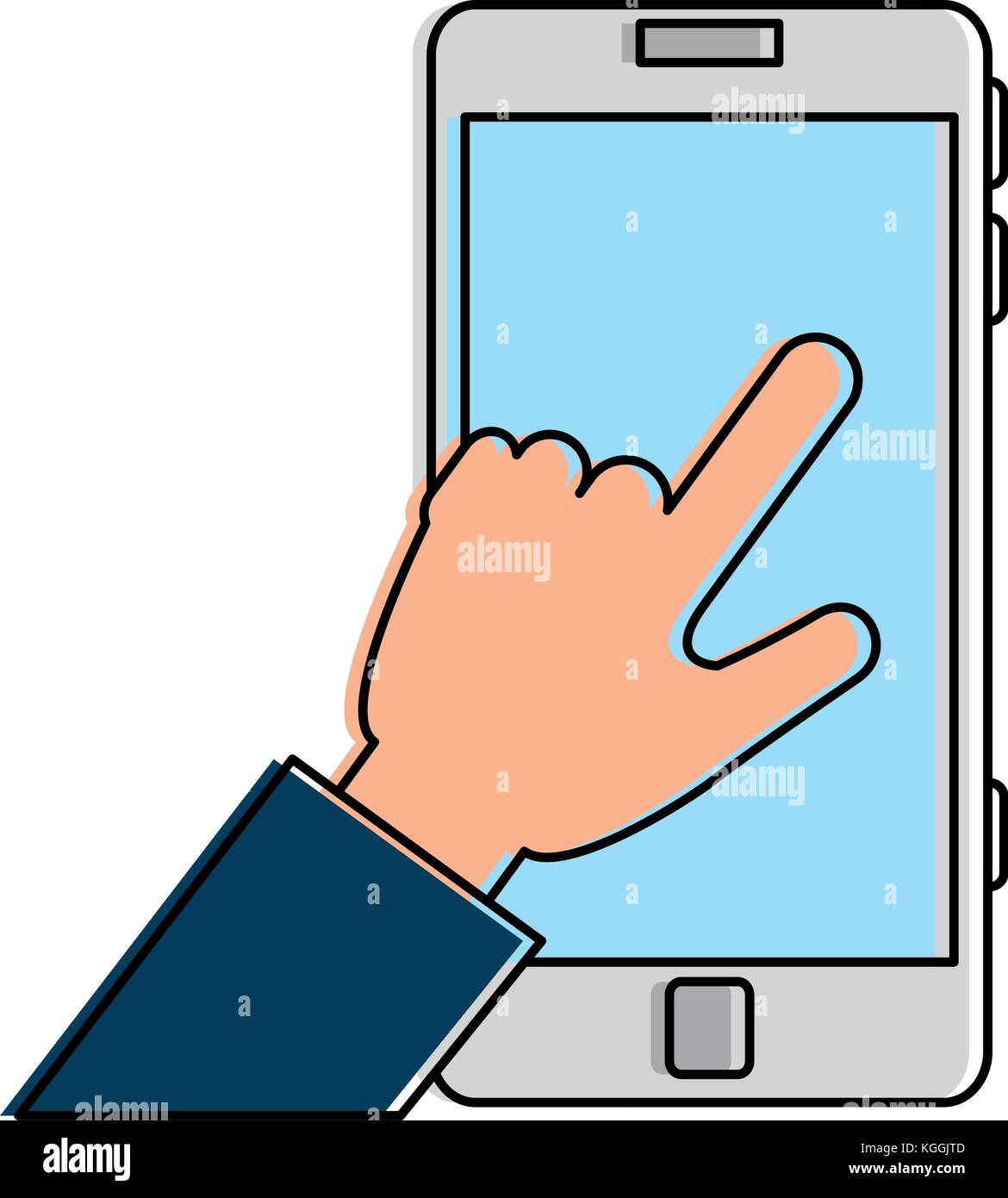 hand human with smartphone device vector illustration design Stock ...