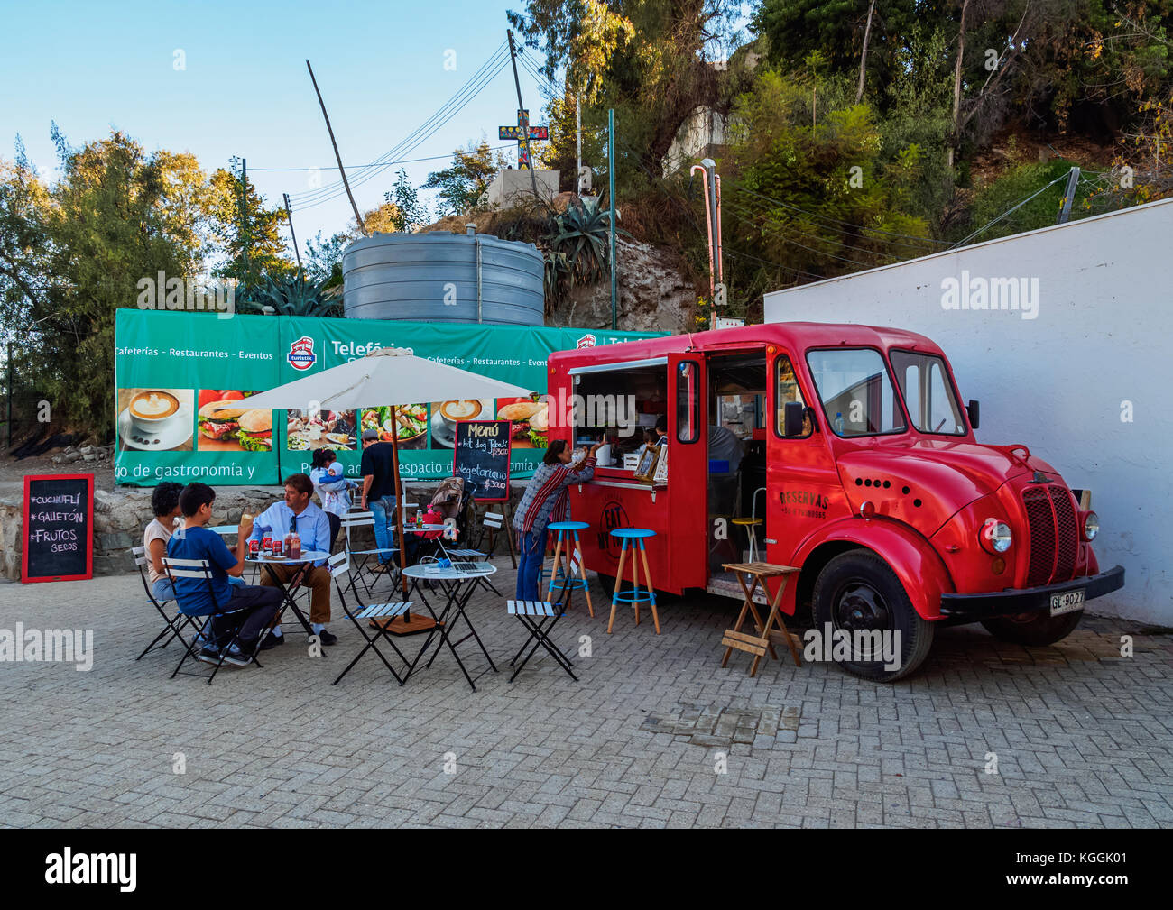 Street Bar in the Metropolitan Park, Santiago, Chile Stock Photo