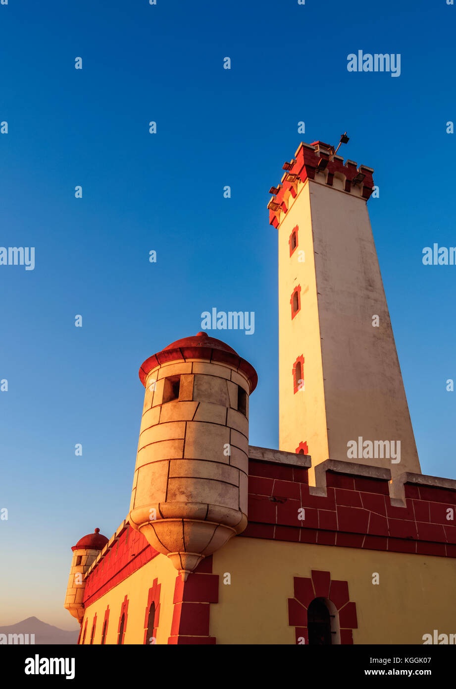 Lighthouse at sunset, La Serena, Coquimbo Region, Chile Stock Photo - Alamy