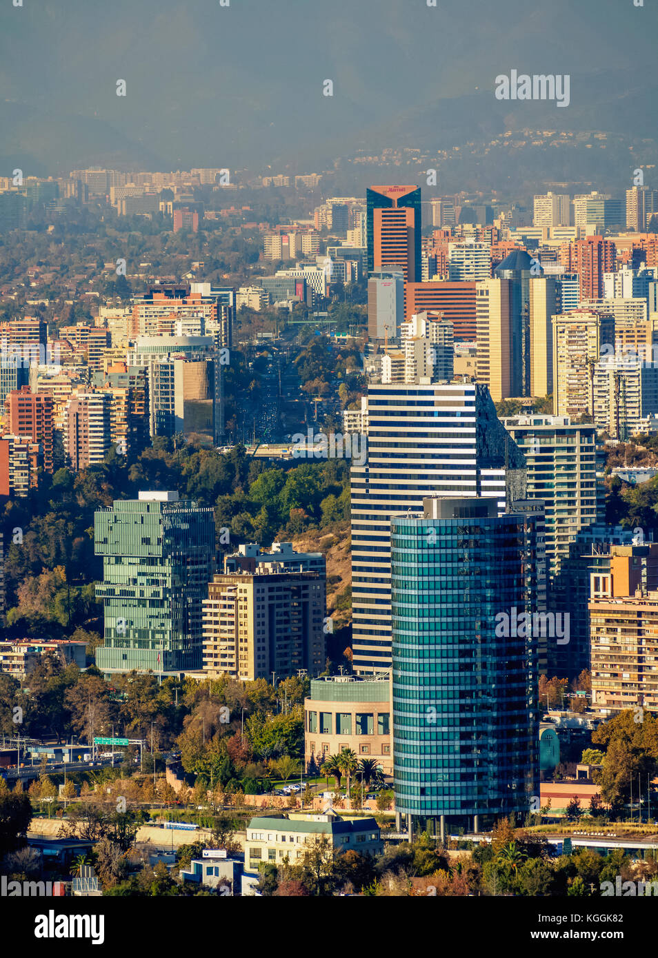 Providencia seen from the Metropolitan Park, Santiago, Chile Stock Photo