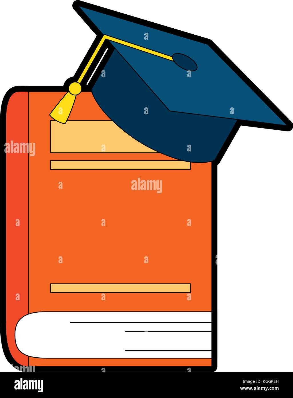 text book with hat graduation vector illustration design Stock Vector ...