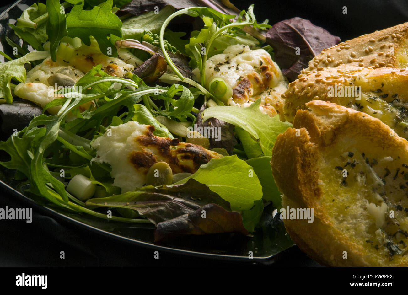 Halloumi Salad, Vegetarian Studio Photoshoot Stock Photo