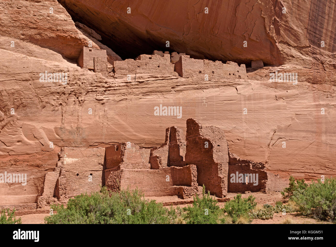 Ancient Cliff Dwellings in the Rocks in Canyon de Chelly National Monument in Arizona Stock