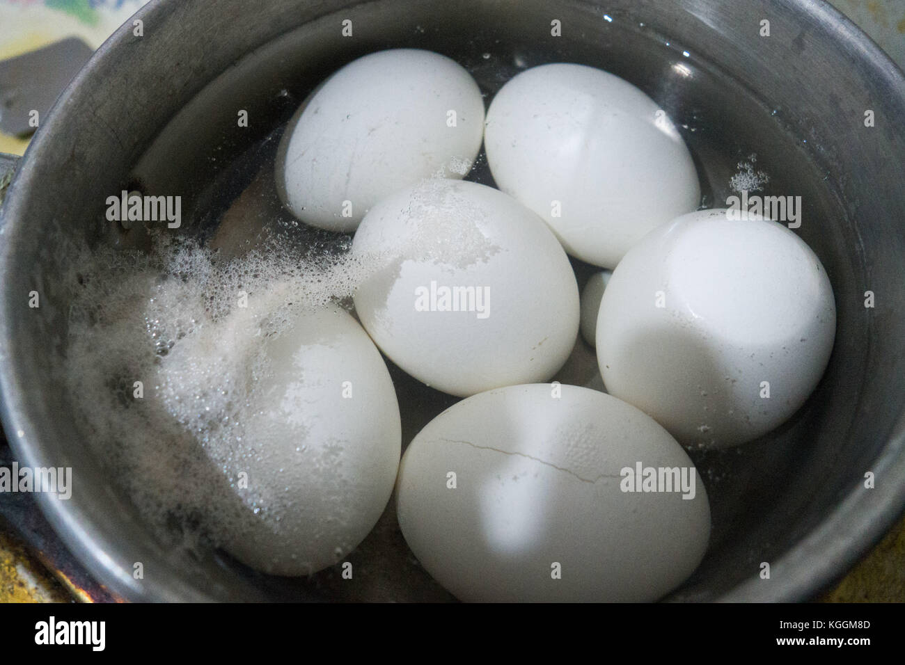 Hard Boiled Eggs in Shell Stock Photo Alamy