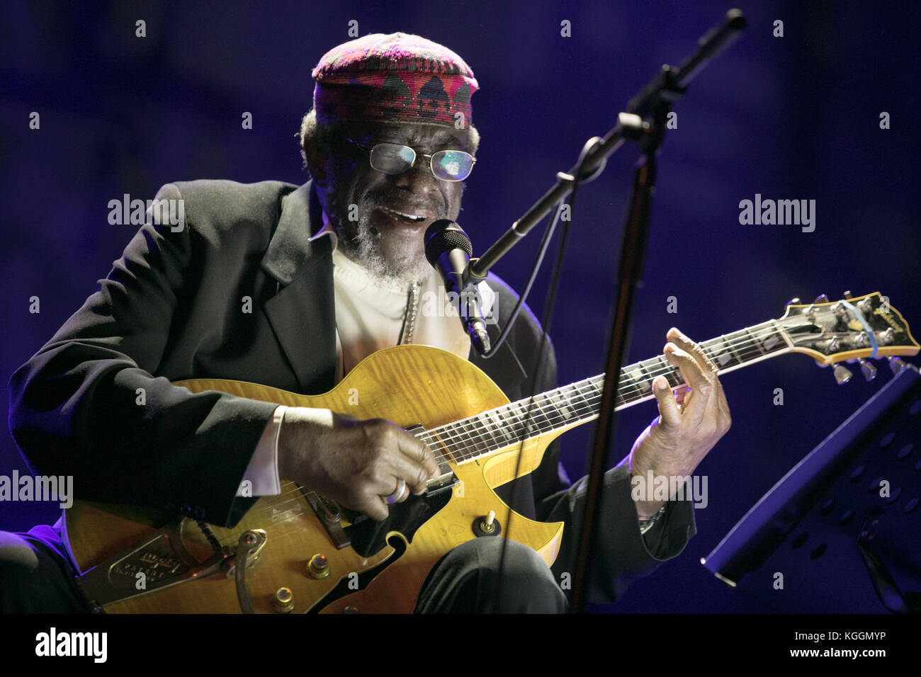 James Blood Ulmer performance at 21st Jazz Fest Sarajevo. Stock Photo