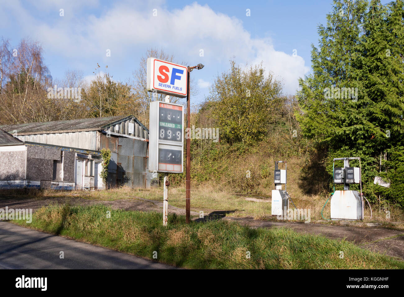 Closed down fuel station. England, UK Stock Photo