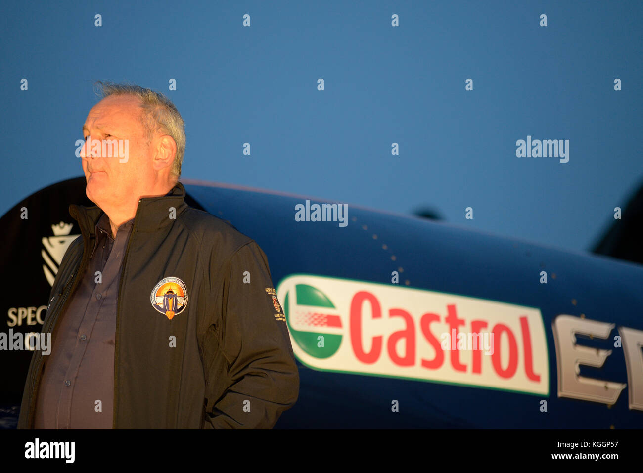 Richard noble with the bloodhound supersonic car hires stock