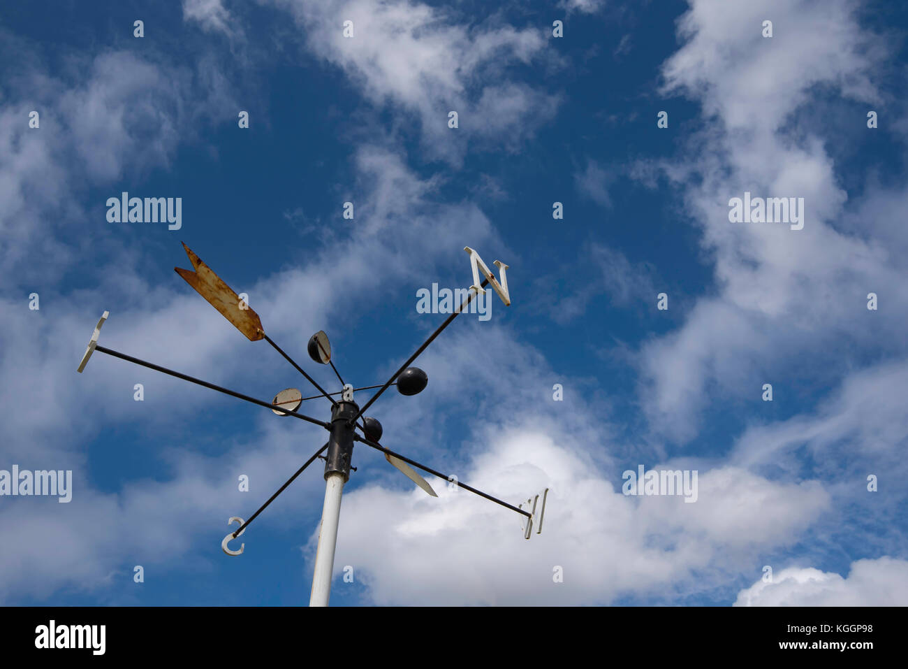 Looking up at an old weather vane Stock Photo