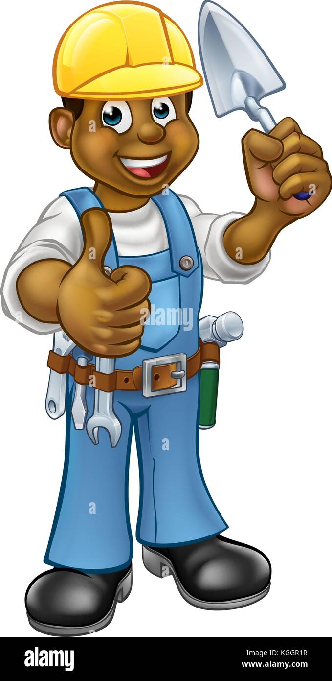 Builder Bricklayer Construction Worker Trowel Tool Stock Vector Image ...