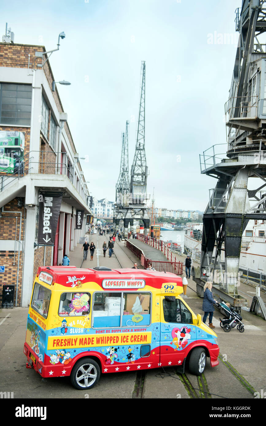 Ice cream van at the M Shed in Bristol Harbour UK Stock Photo