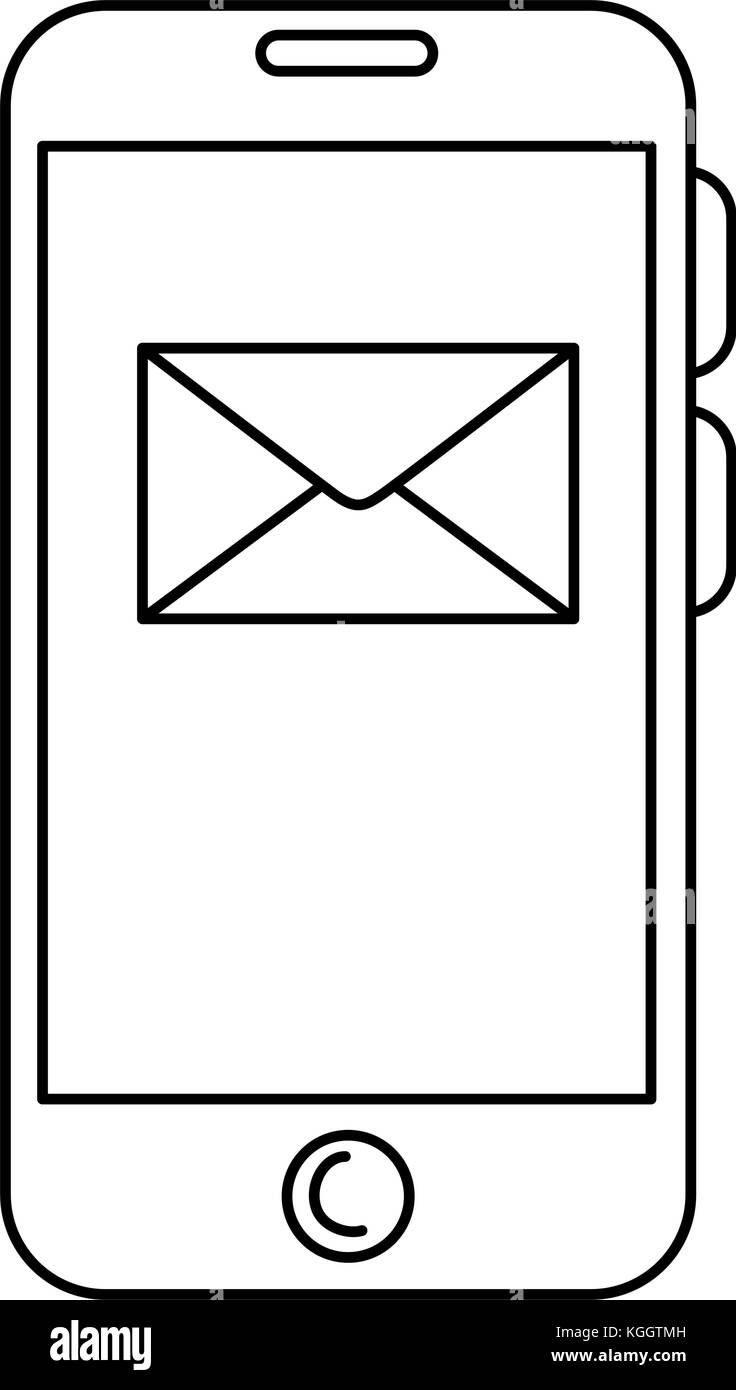 smartphone device with envelope Stock Vector Image & Art - Alamy