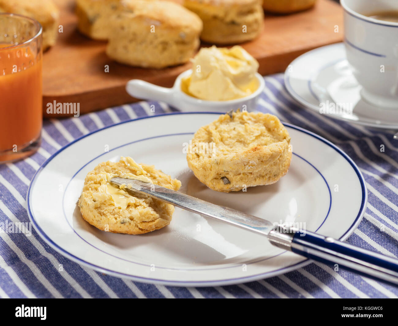 Home made sage biscuits Stock Photo