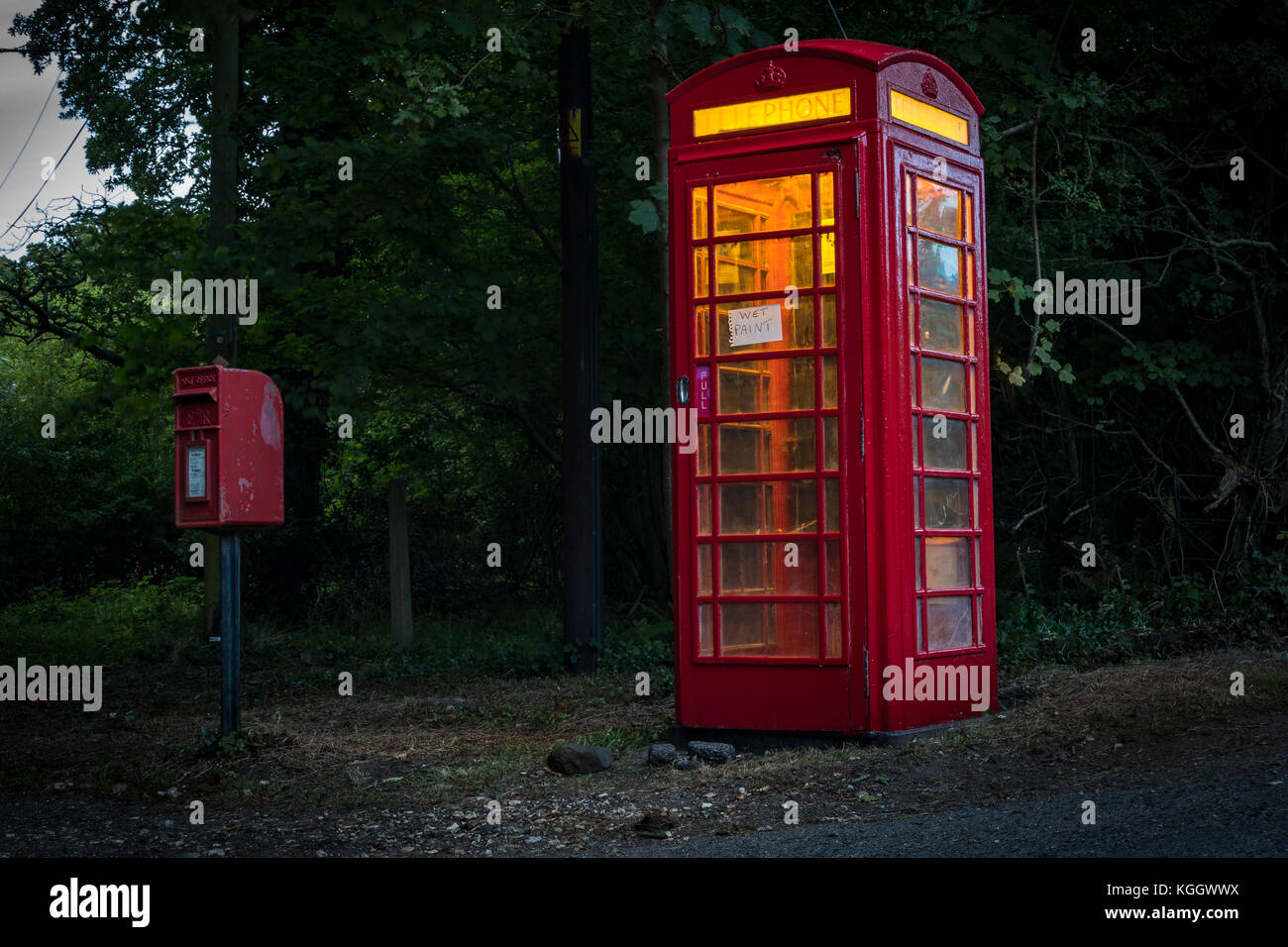 truly British telephone and post box Stock Photo