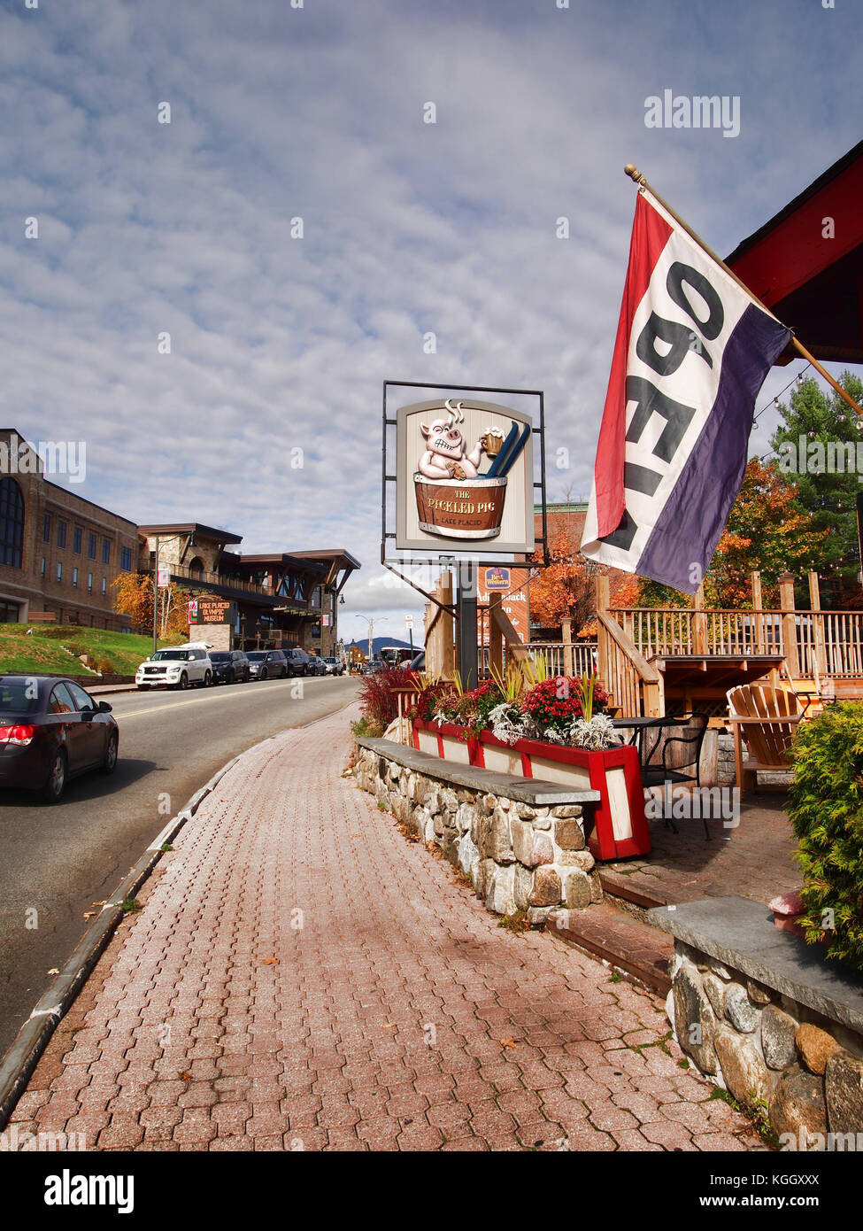 Lake Placid, New York, USA. November 4, 2017. Outside The Pickled Pig